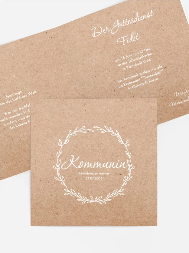 Einladungskarte Kommunion Heiliger Kreis