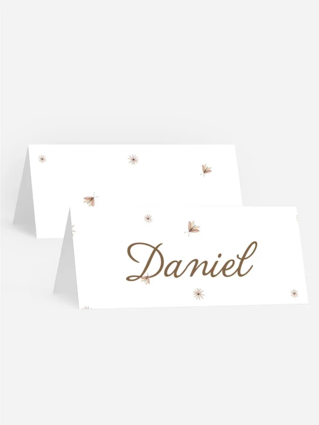 Tischkarte Taufe Kinderbett für ein Baby