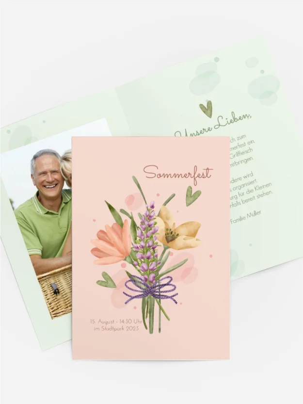 Sommerfest Einladung Ein Strauß wilder Blumen Sommerfest Einladung Ein Strauß wilder Blumen