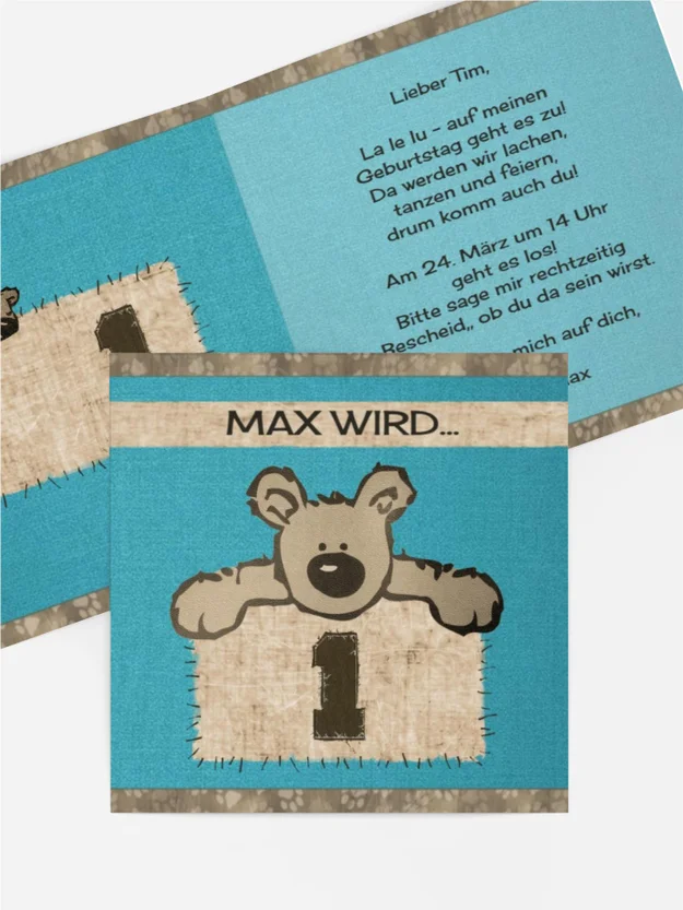 Kindergeburtstagseinladung "Kuschelbärchen" Kindergeburtstagseinladung "Kuschelbärchen"