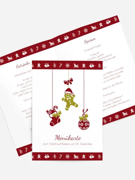 Weihnachtsmenükarte Borte