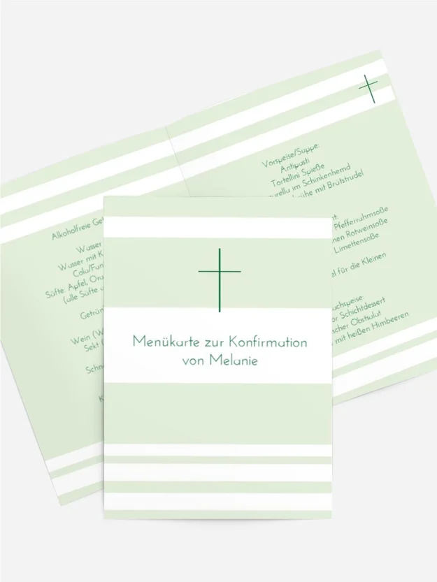 Menükarte Konfirmation Kreuz
