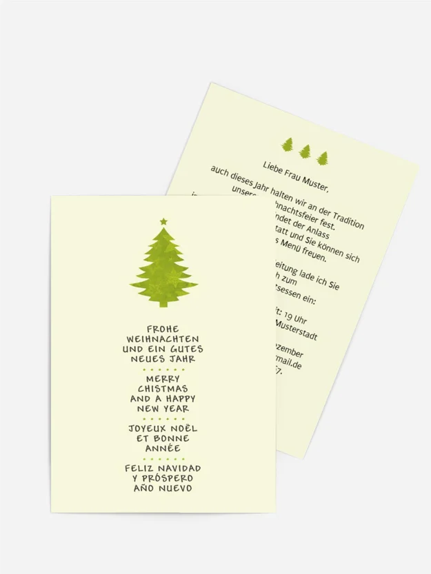 Einladungskarte Weihnachten Geschäft Bäumchen Einladungskarte Weihnachten Geschäft Bäumchen