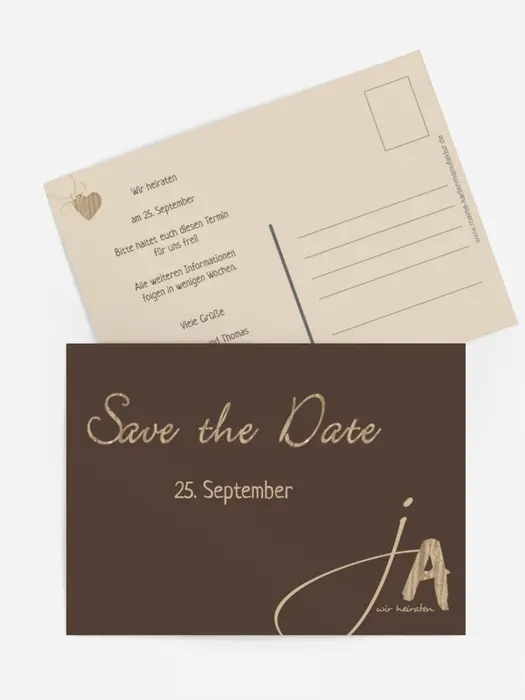 Save the Date Karte natürlich Ja