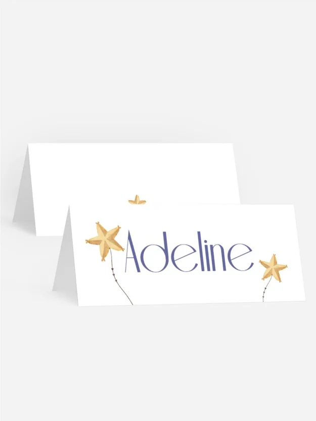 Tischkarte Taufe Flauschige Schafe