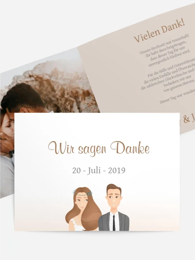 Dankeskarte Hochzeit "Für immer Eins"