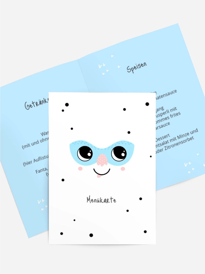 Menükarte Geburtstag Maske Menükarte Geburtstag Maske