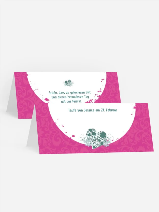 Taufe Tischkarte Kreise