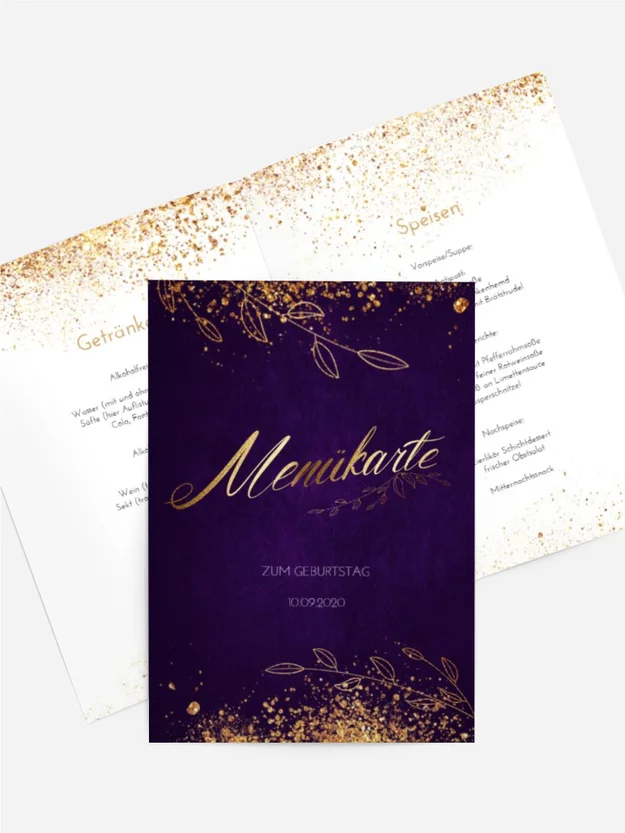 Menükarte Geburtstag Sternenstaub Menükarte Geburtstag Sternenstaub
