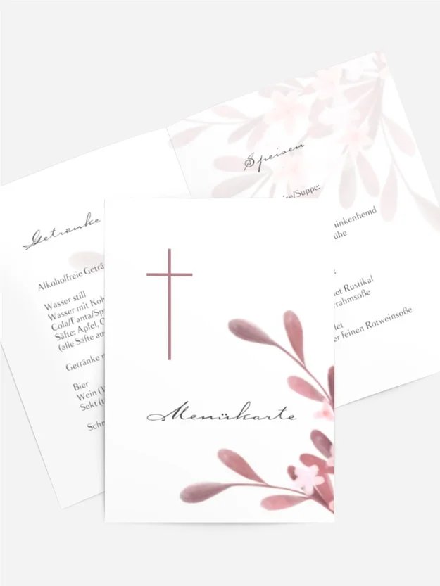 Menükarte Kommunion Salbei