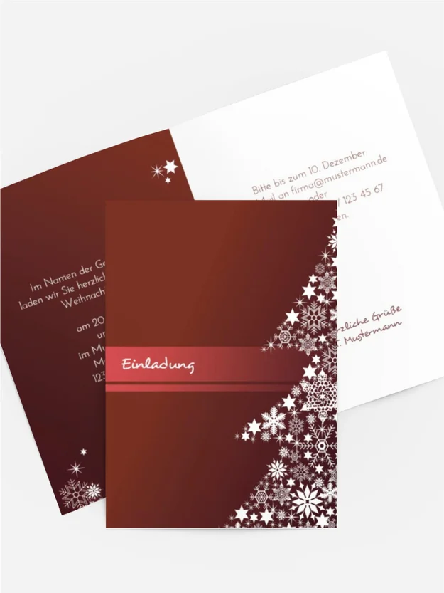 Weihnachts Einladungskarte geschäftlich Sternenbaum
