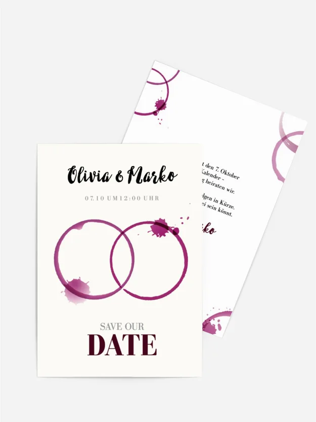 Save the Date Karte Zwei Kreise