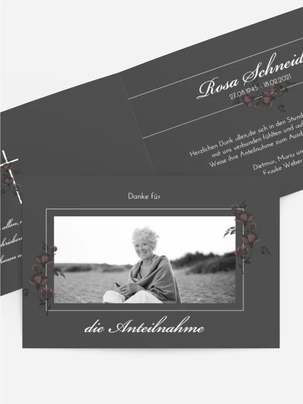 Trauerdanksagung Das Denkmal blühte auf Trauerdanksagung Das Denkmal blühte auf