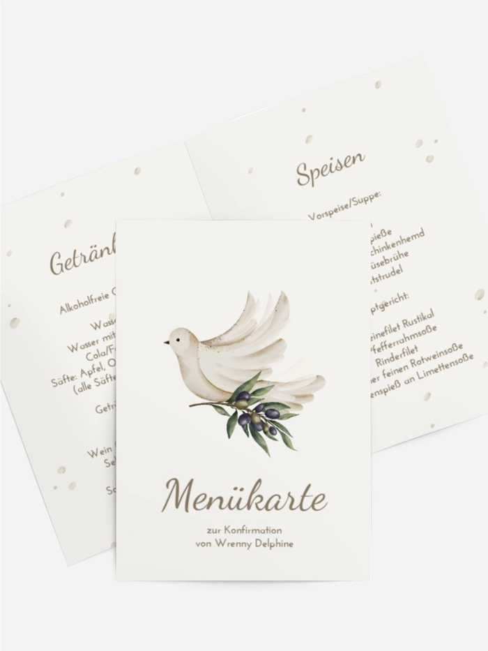 Menükarte Konfirmation Gemütlichkeit Menükarte Konfirmation Gemütlichkeit