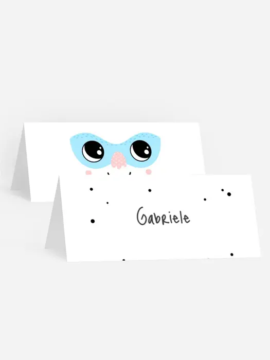 Tischkarte Geburtstag Maske