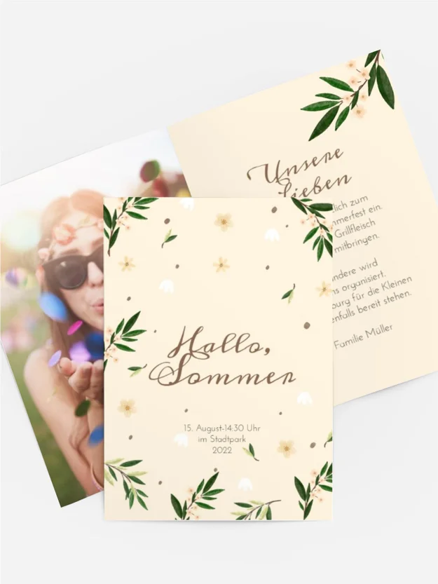 Einladung Sommerfest Blühender Zweig Einladung Sommerfest Blühender Zweig