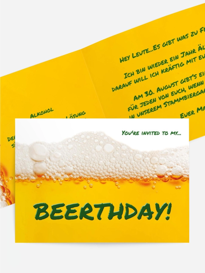 Geburtstagseinladung Beerthday Geburtstagseinladung Beerthday