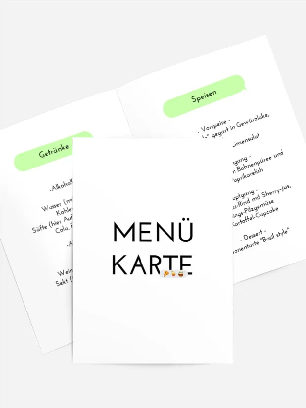 Menükarte Geburtstag Glückwunschkorrespondenz