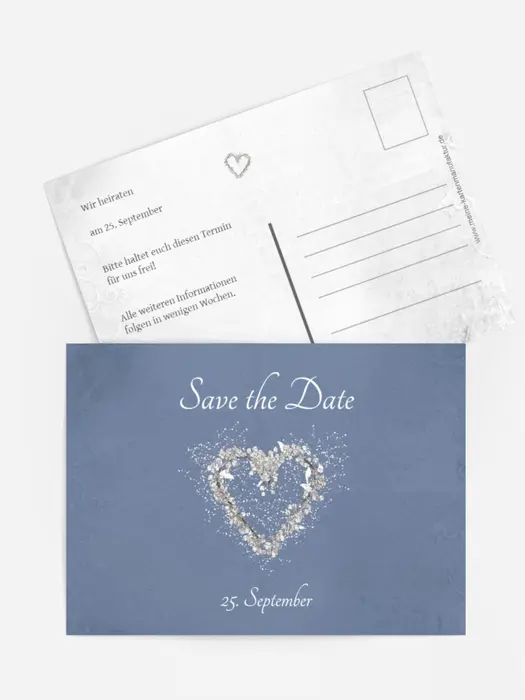 Save the Date glamour heart