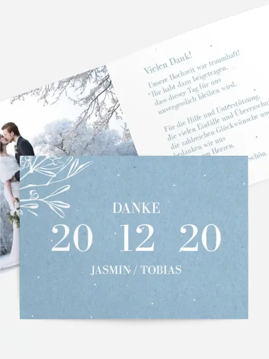 Dankeskarte Hochzeit "Eisblume"