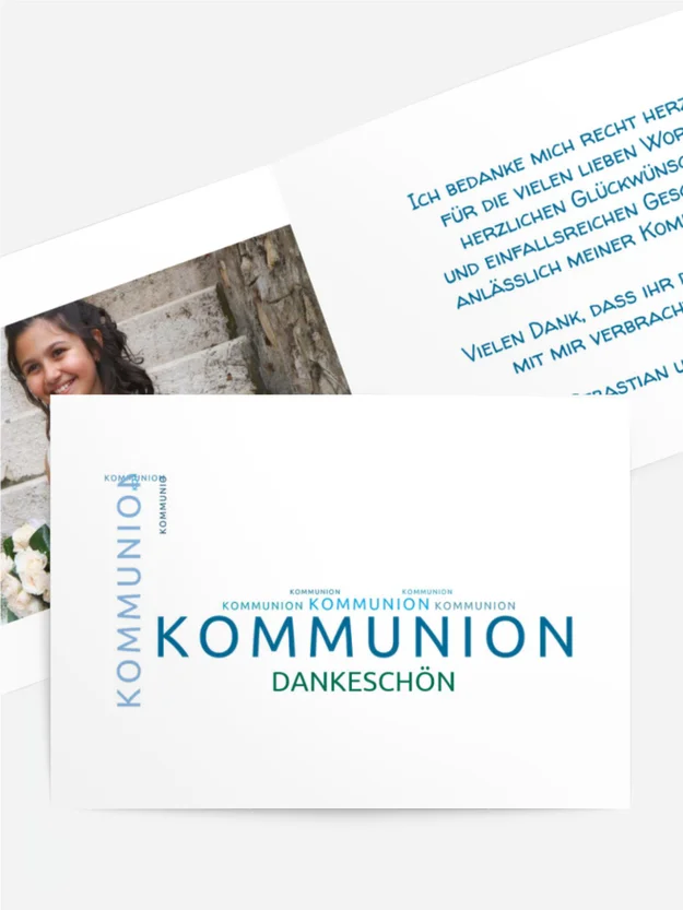 Dankeskarte Kommunion Script