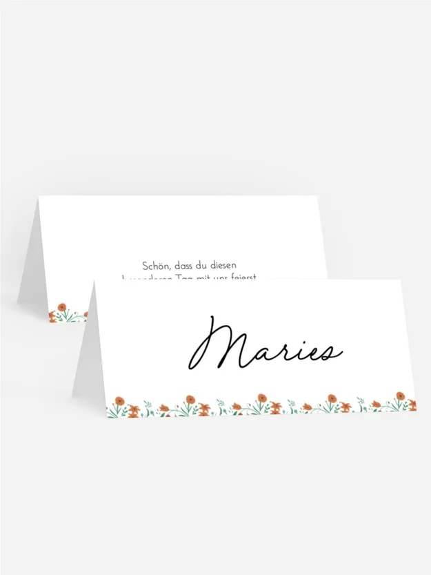 Tischkarte Taufe Regenbogen aus Farben