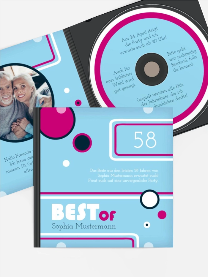 Geburtstagseinladung Best Of CD Foto Geburtstagseinladung Best Of CD Foto