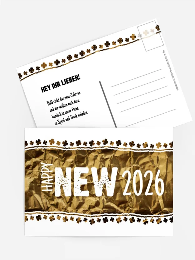 Neujahrskarte Kleeblatt Neujahrskarte Kleeblatt