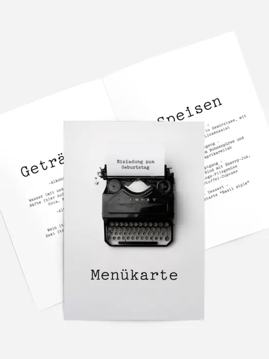 Menükarte Geburtstag Das Leben auf Papier