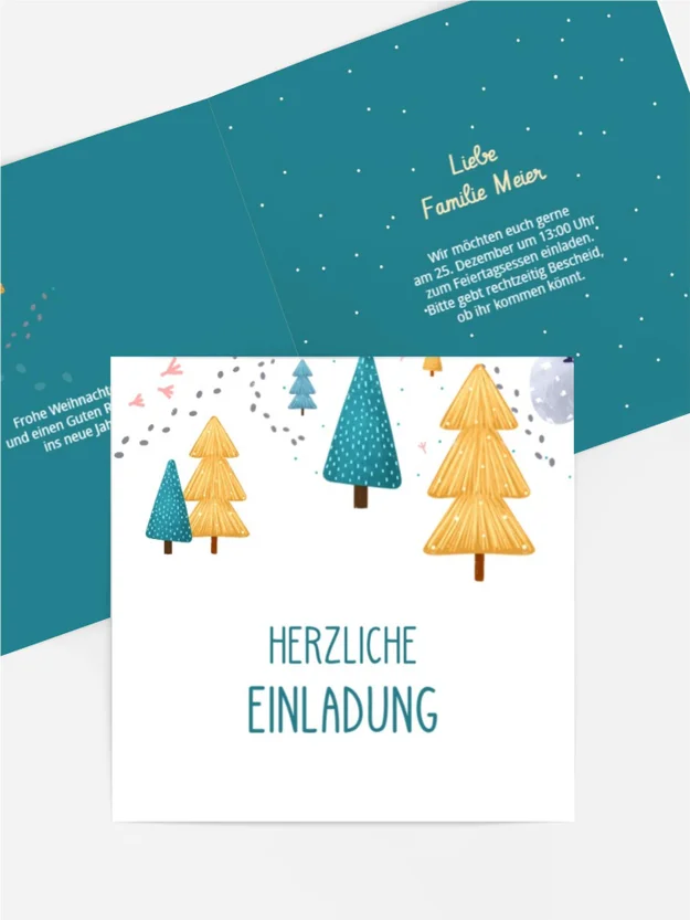 Einladung Weihnachten fröhliche Winterzeit