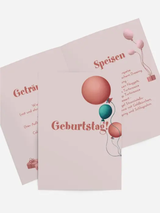 Menükarte Geburtstag Urlaubsbälle