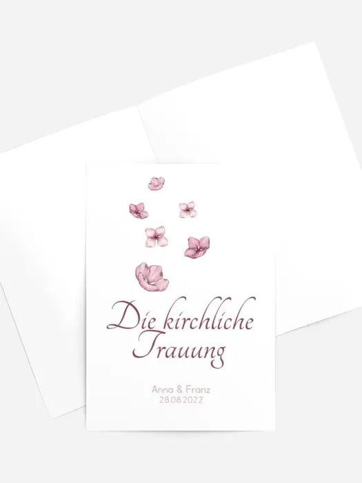 Kirchenheft Hochzeit Hortensie