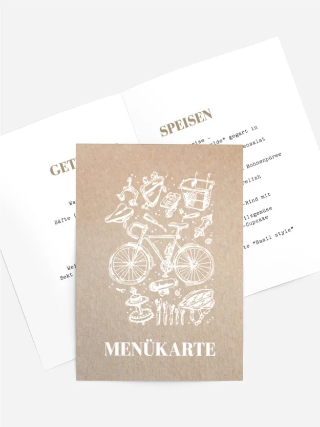Menükarte Geburtstag Fahrradteile