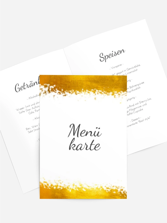 Menükarte Geburtstag Goldene Straße