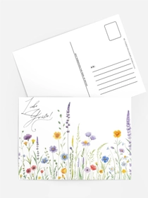 „Grußkarte Frühlingswiese – Liebe Grüße in Aquarelloptik“