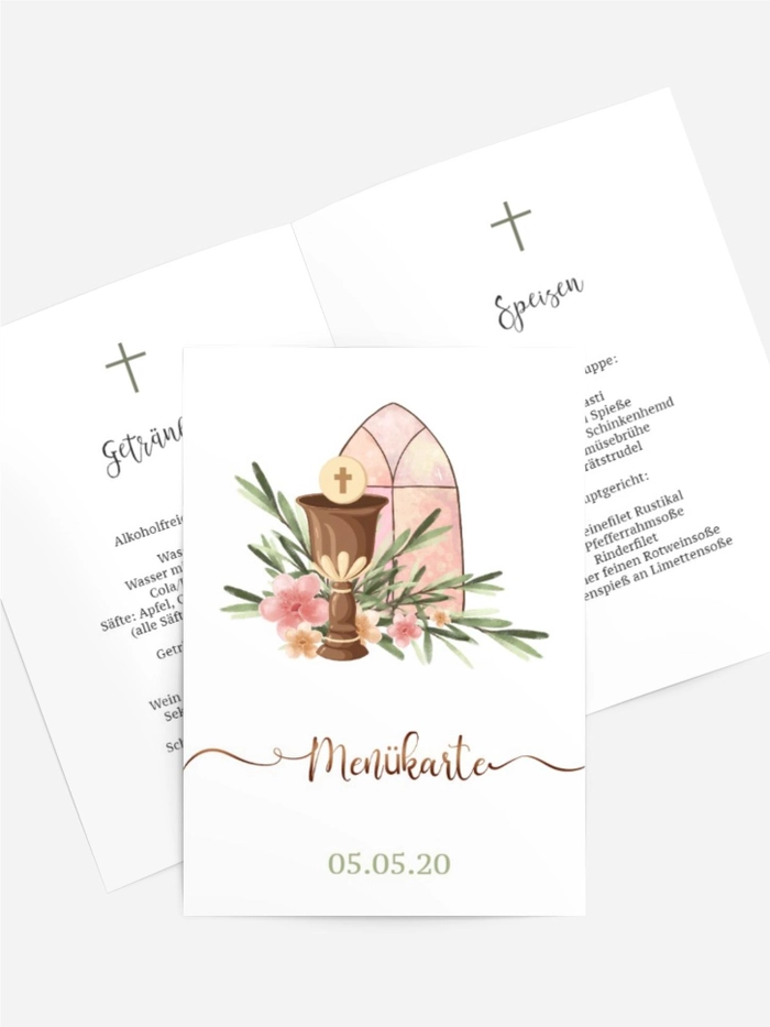 Menükarte Konfirmation Abendmahlskelch
