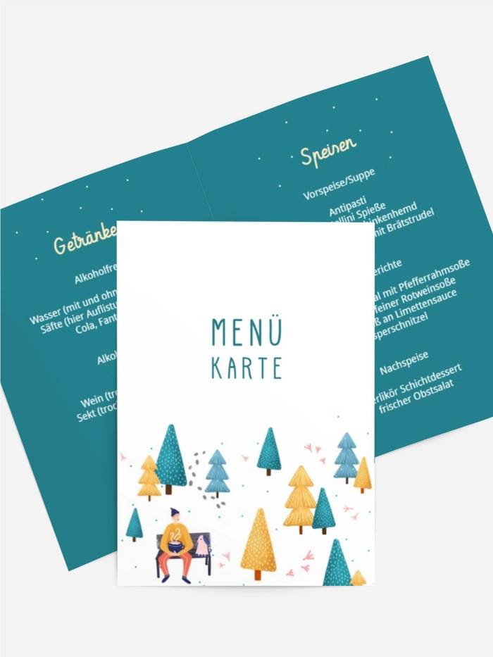 Menükarte Weihnachten fröhliche Winterzeit Menükarte Weihnachten fröhliche Winterzeit