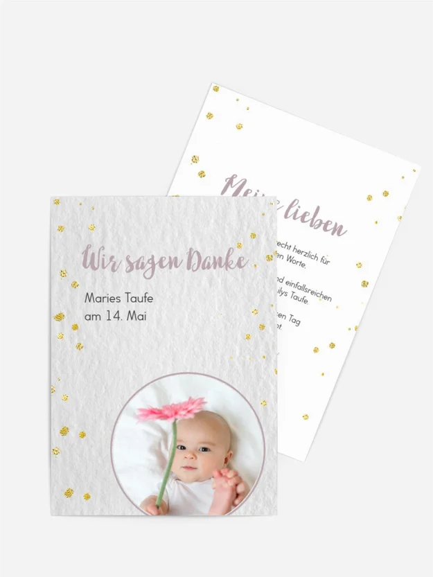 Dankeskarte Taufe Tapetenmuster