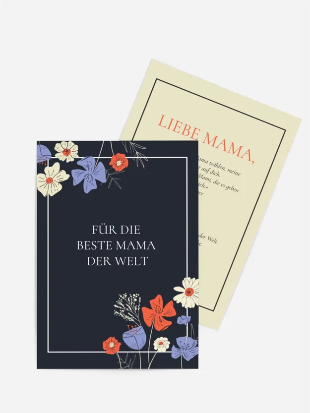 Grußkarte zum Muttertag Mohnfeld