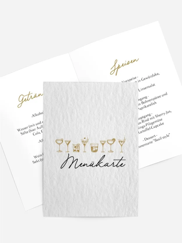 Menükarte Geburtstag Pros