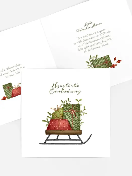 Einladung Weihnachten Geschenkboom