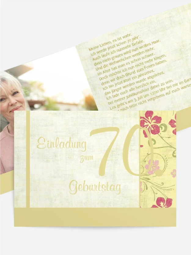 Einladung zum Geburtstag Hibiskus 70 Foto