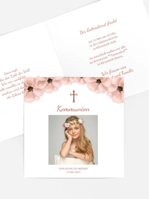 Einladungskarte Kommunion Blumige Konfirmation Einladungskarte Kommunion Blumige Konfirmation