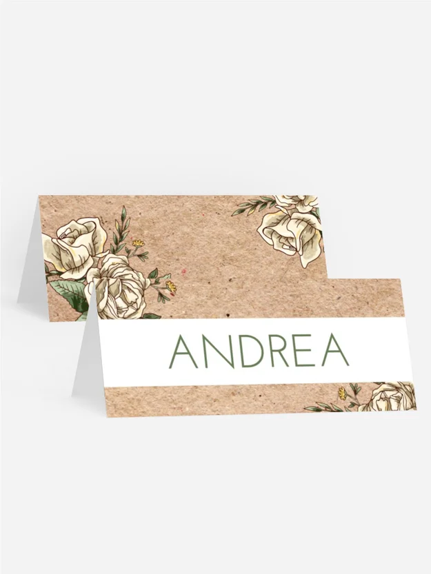 Tischkarte Geburtstag In einem Blumenkreis