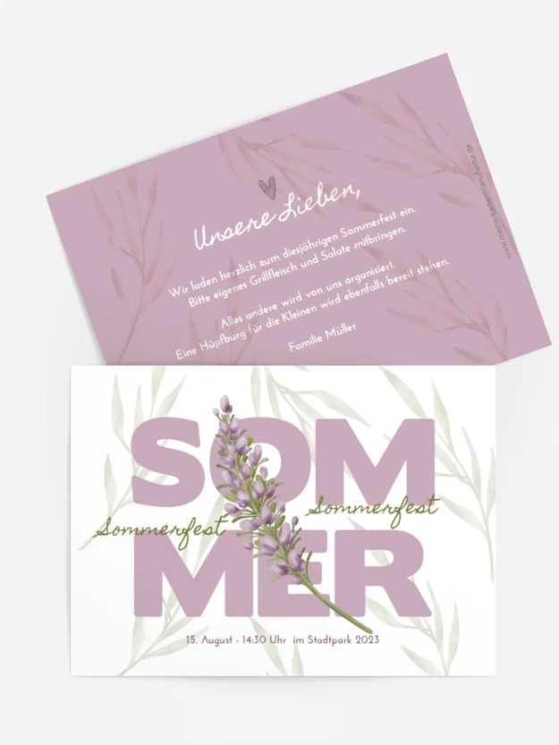 Sommerfest Einladung Sommerblumen Sommerfest Einladung Sommerblumen