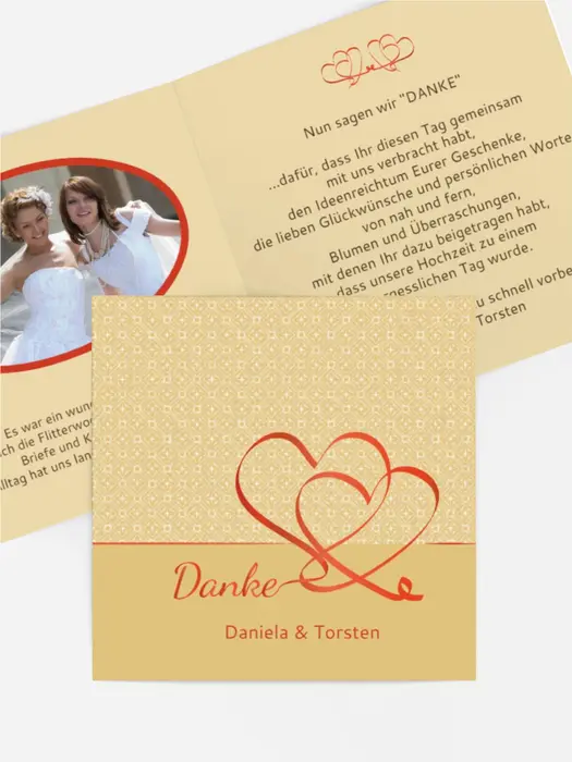 Dankeskarte Hochzeit "Turteltäubchen"