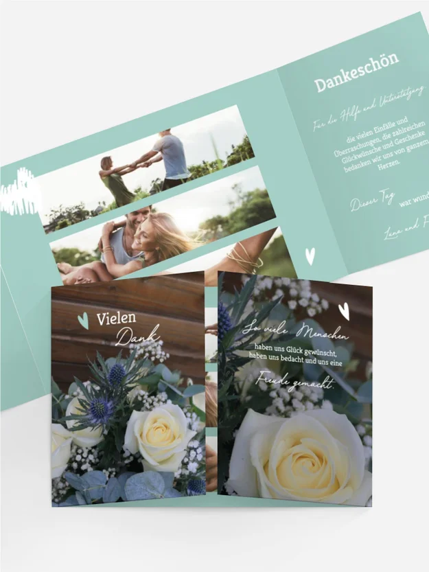Dankeskarte Hochzeitsstrauß