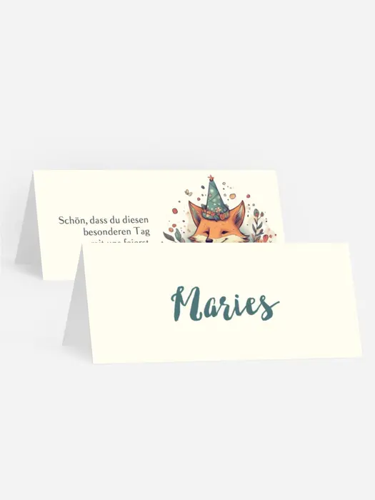 Tischkarte Taufe Kleiner Fuchs