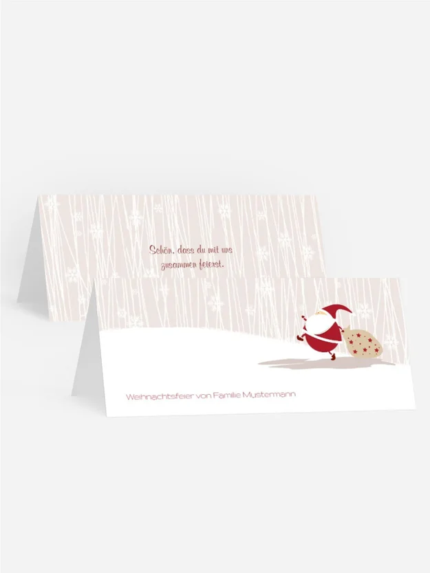 Weihnachtstischkarte Weihnachtsmann Weihnachtstischkarte Weihnachtsmann