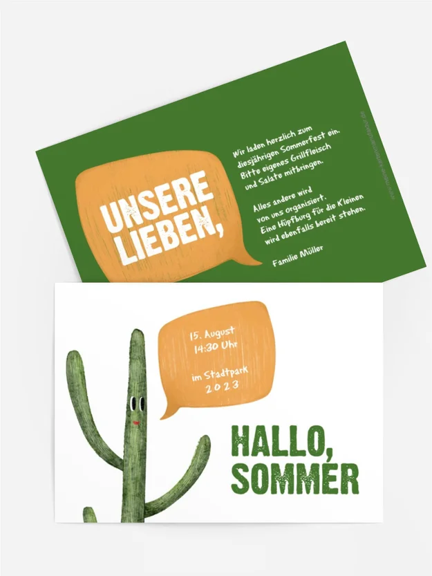 Einladung Sommerfest Heißer Kaktus